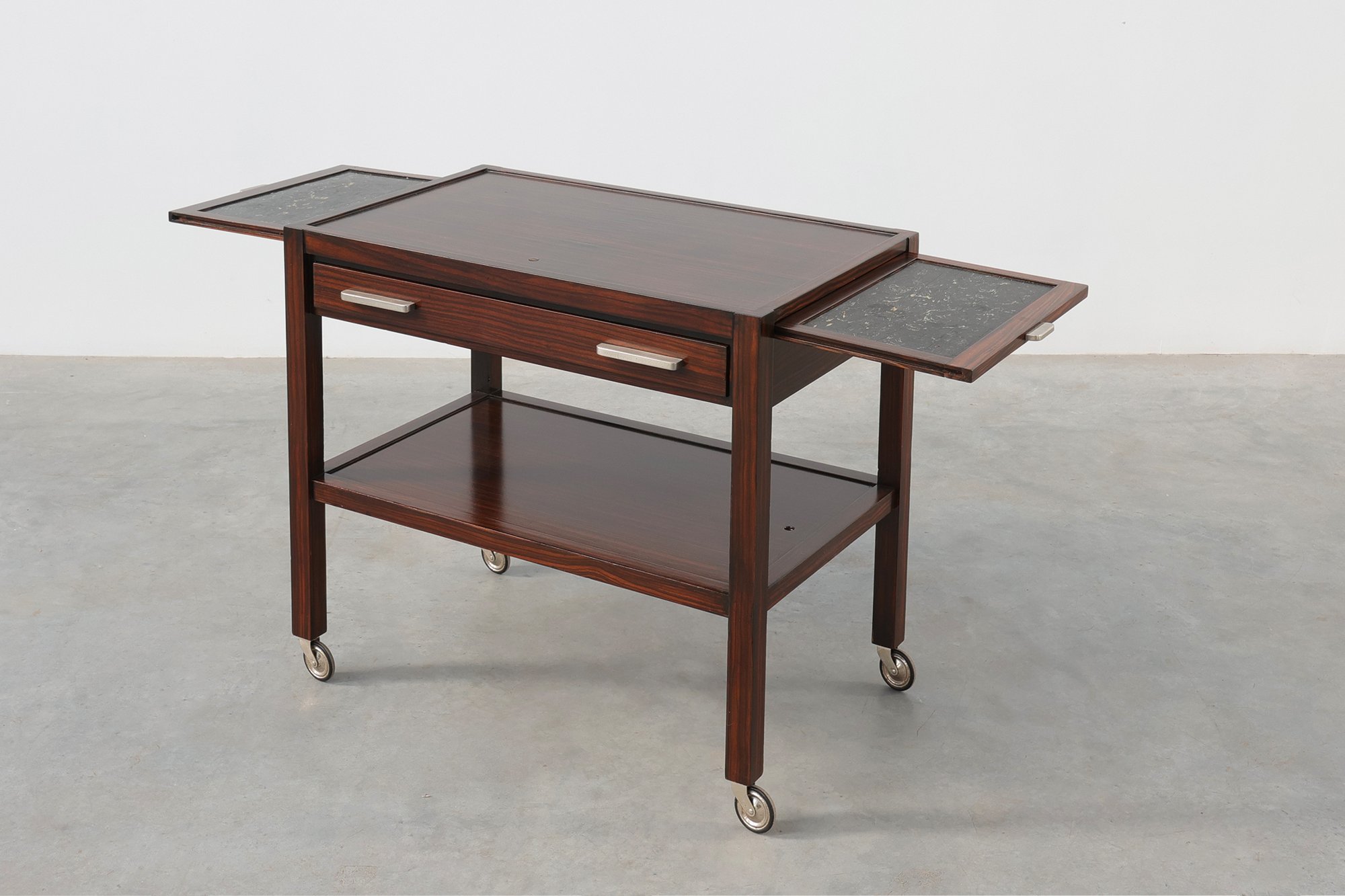 Art Deco Serving Trolley with Pull-Out Trays by H. Pander & Zonen, 1920thumbnail