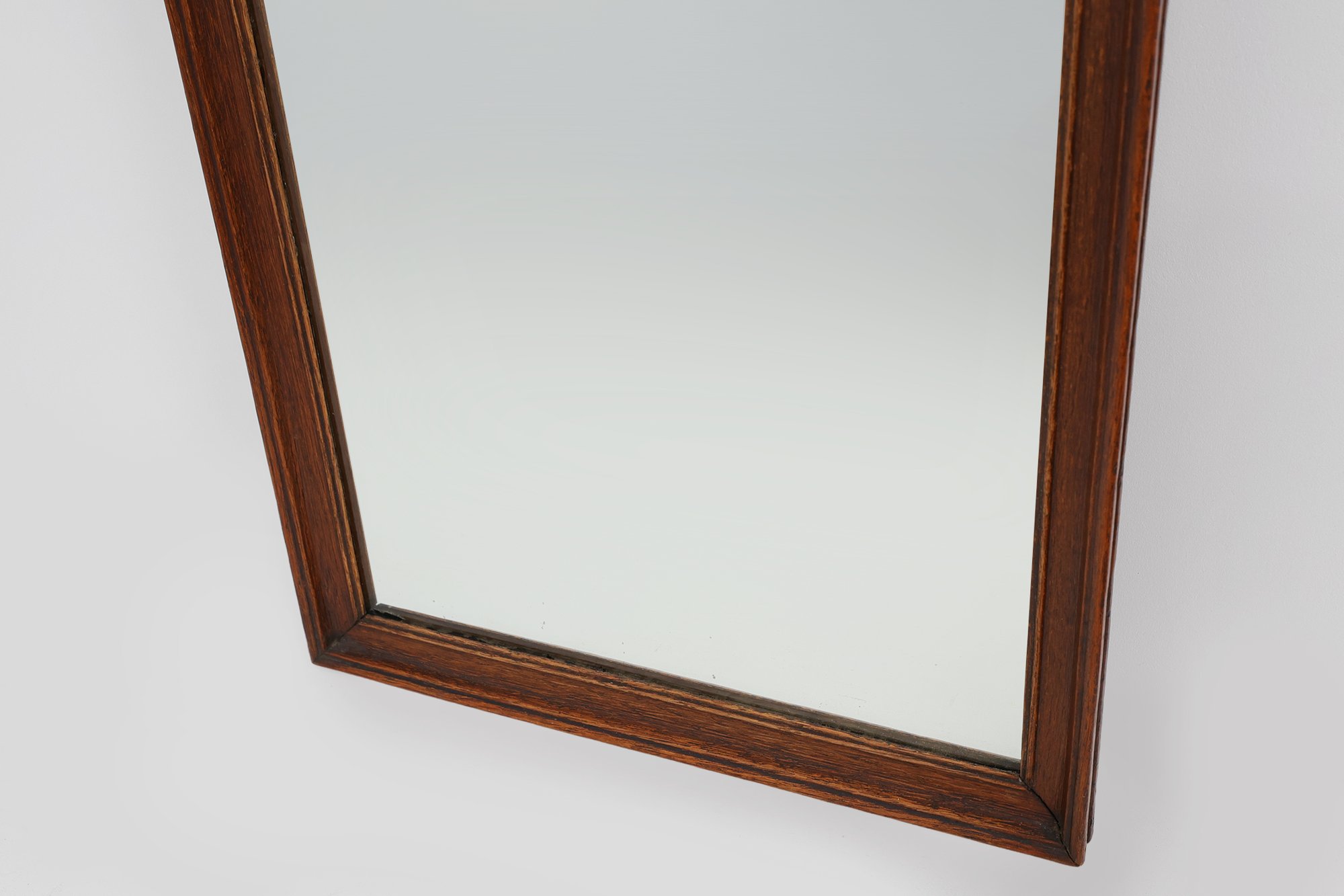 Art Deco Tall Oak Mirror with Moulded Frame, Belgium, 1920thumbnail