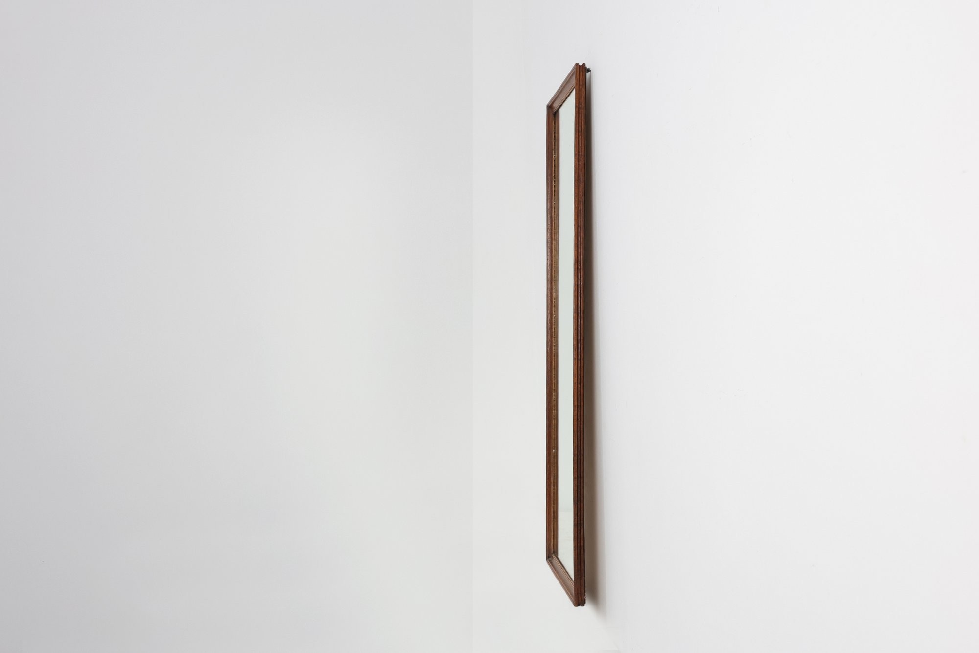 Art Deco Tall Oak Mirror with Moulded Frame, Belgium, 1920thumbnail