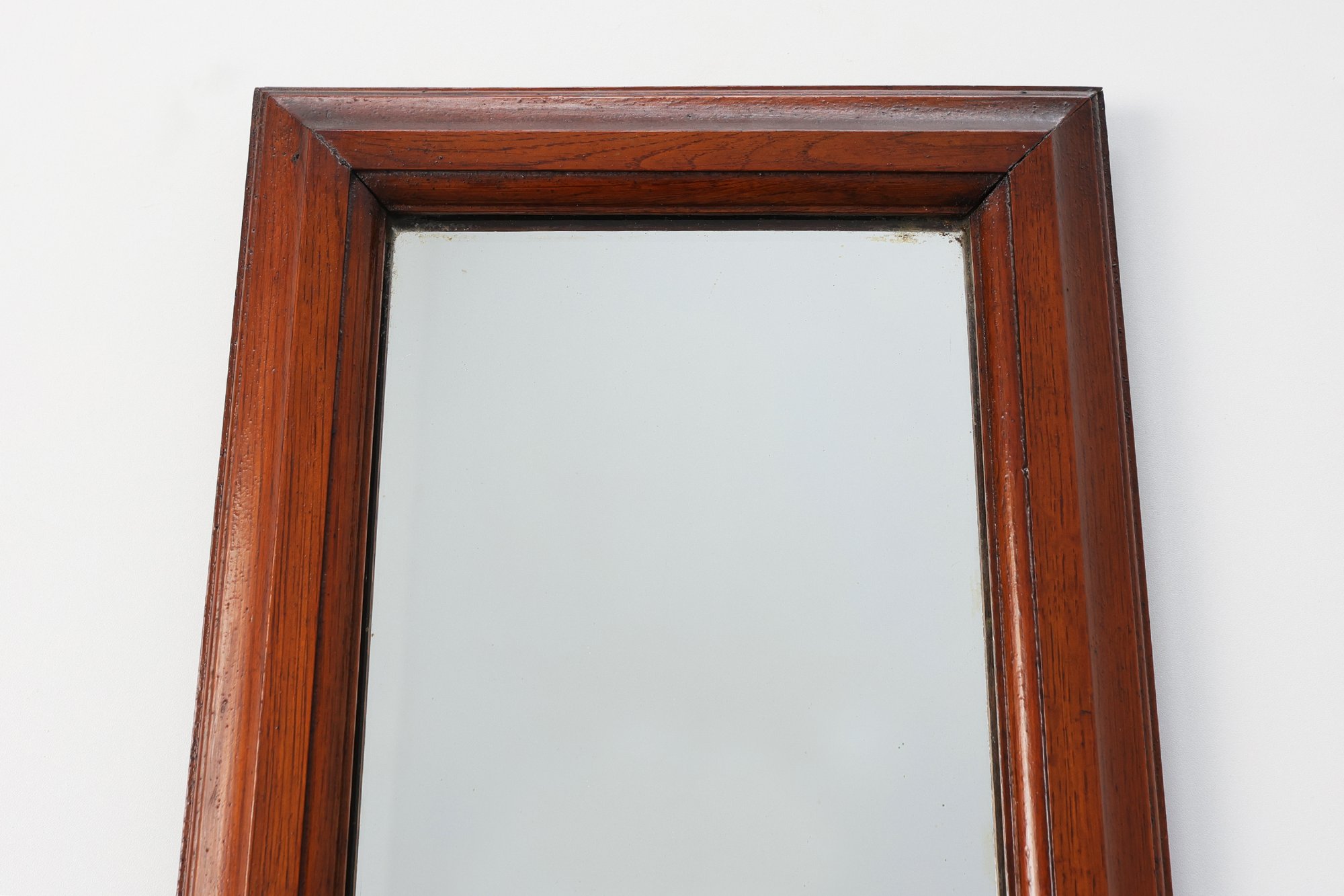 Art Deco Tall Narrow Oak Mirror with Moulded Frame, Belgium, 1920thumbnail