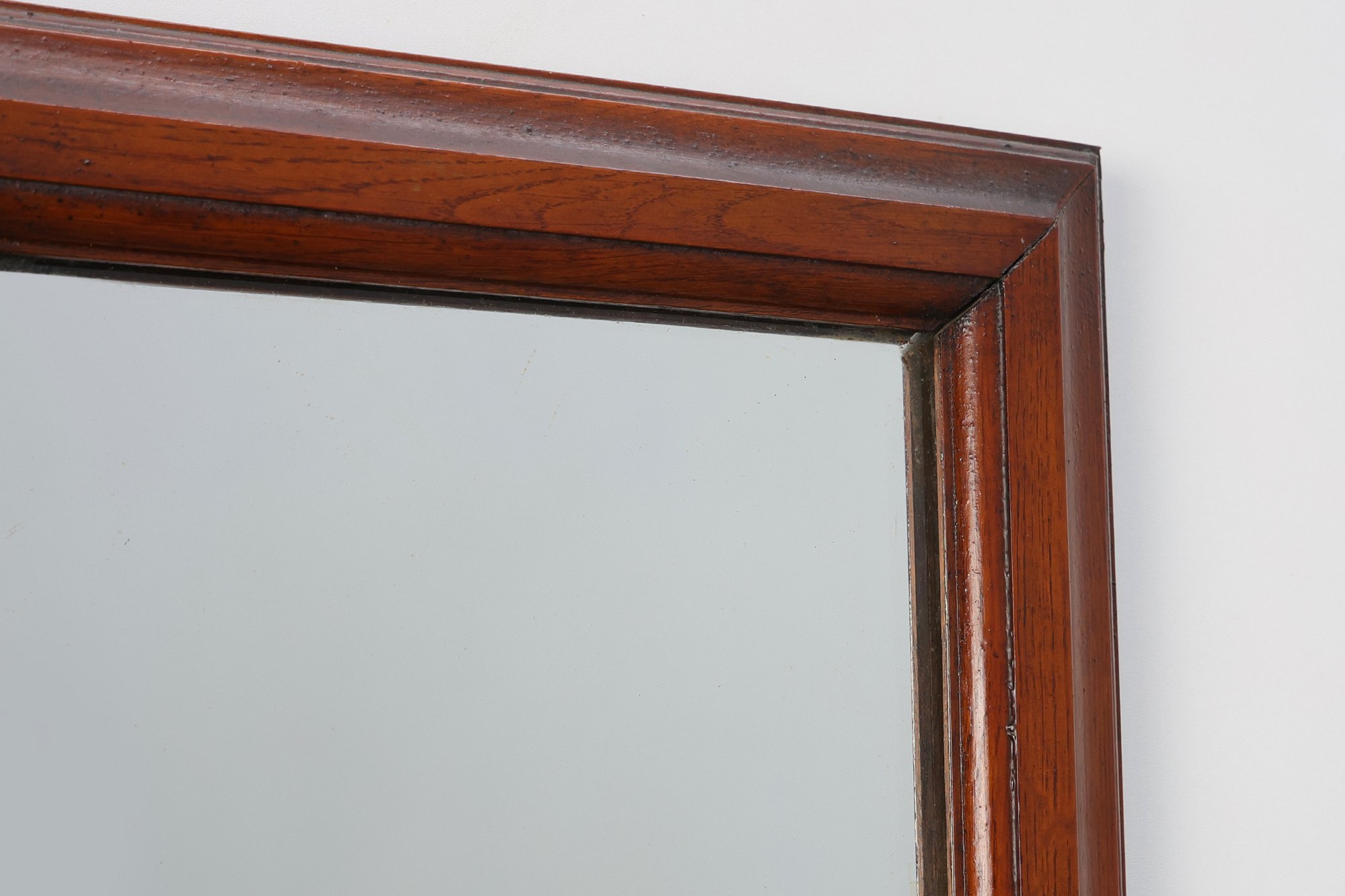 Art Deco Tall Narrow Oak Mirror with Moulded Frame, Belgium, 1920thumbnail