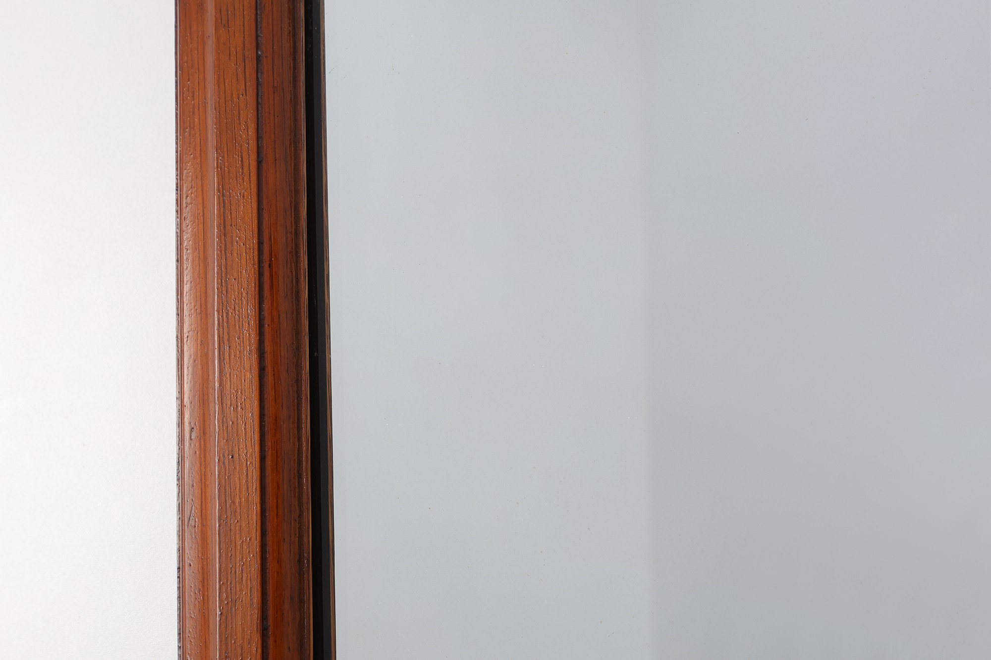 Art Deco Tall Narrow Oak Mirror with Moulded Frame, Belgium, 1920thumbnail