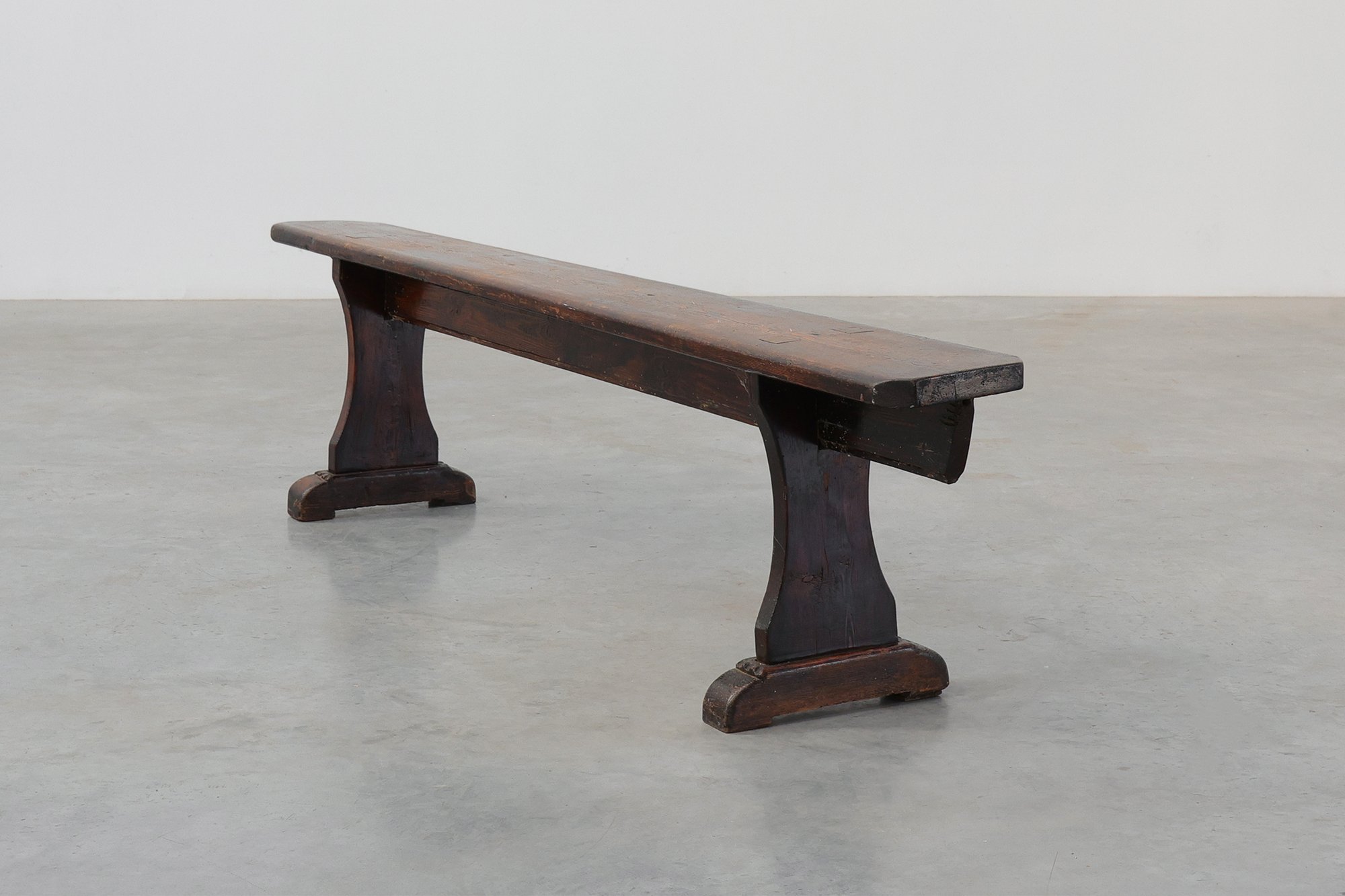 Rustic Oak Trestle Bench, France, 19th Centurythumbnail