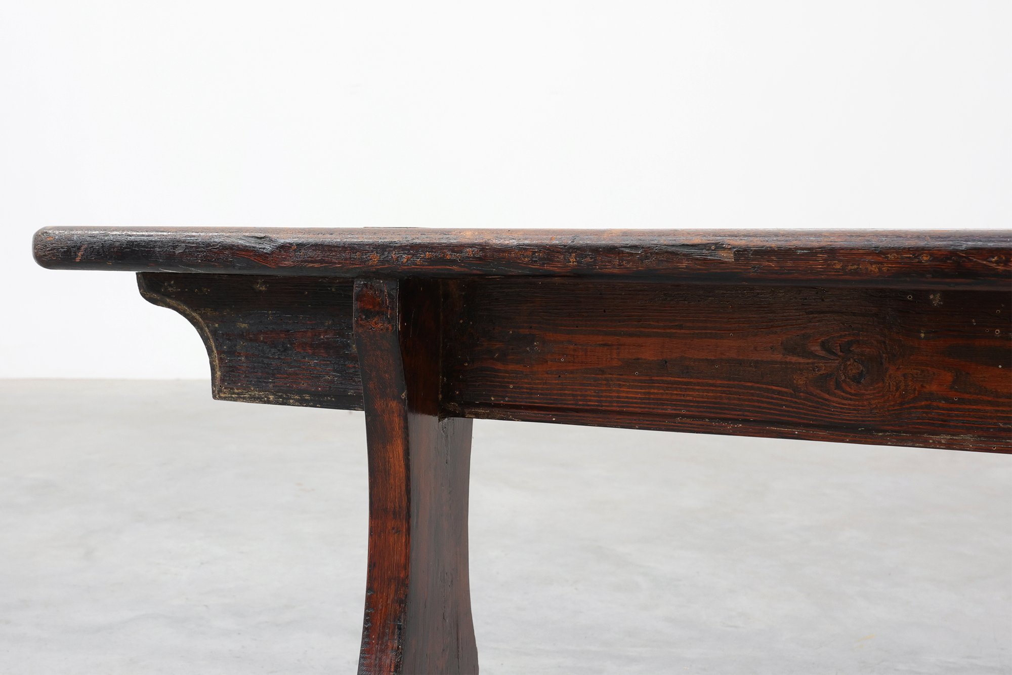 Rustic Oak Trestle Bench, France, 19th Centurythumbnail
