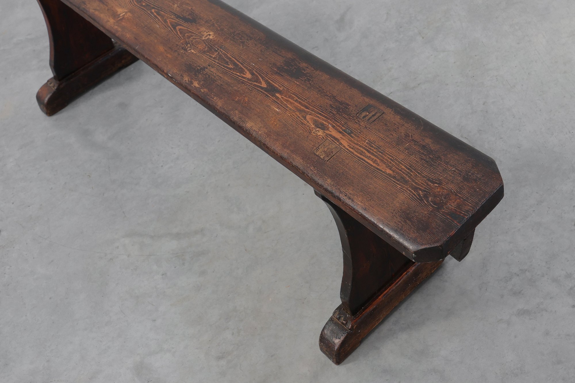 Rustic Oak Trestle Bench, France, 19th Centurythumbnail