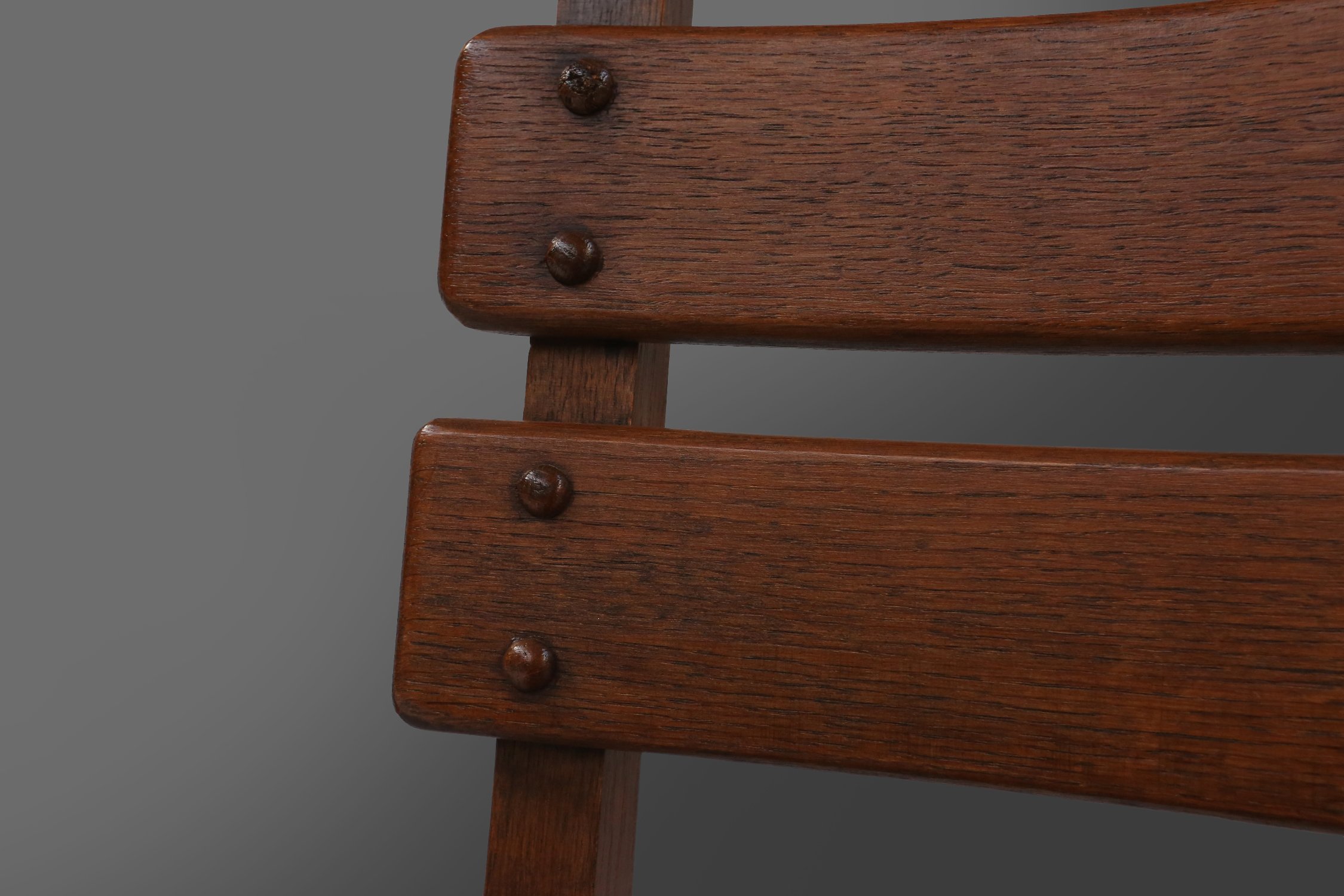 Brutalist Dining Chairs in Oak and Wicker, Set of 6thumbnail