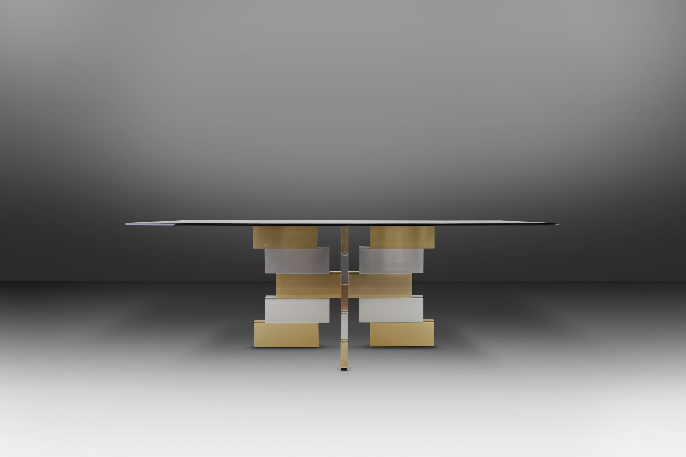Postmodern dining table in the manner of Paul Evans, 1970sthumbnail