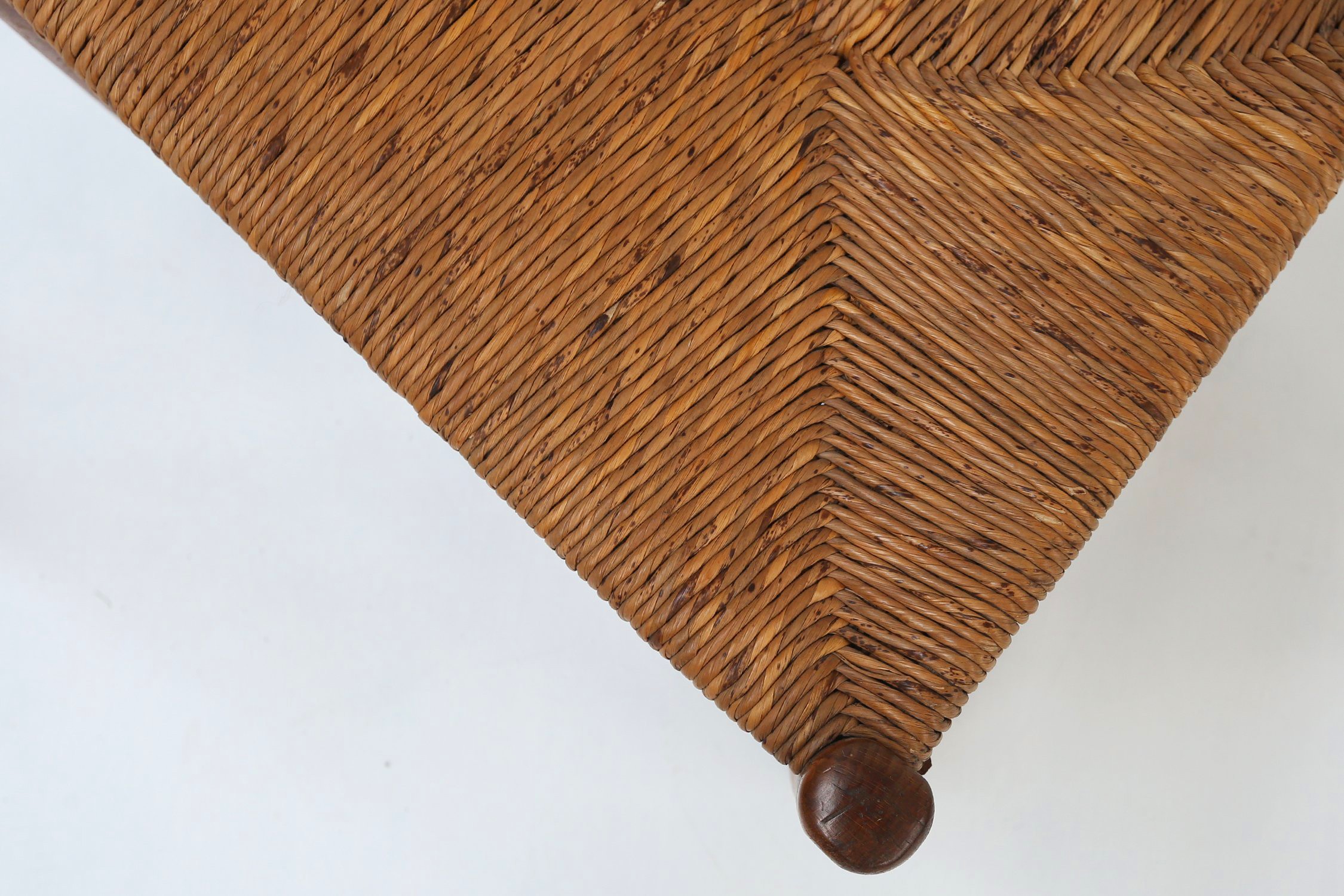 French Wabi-Sabi wood and wicker side Chair, 1850sthumbnail