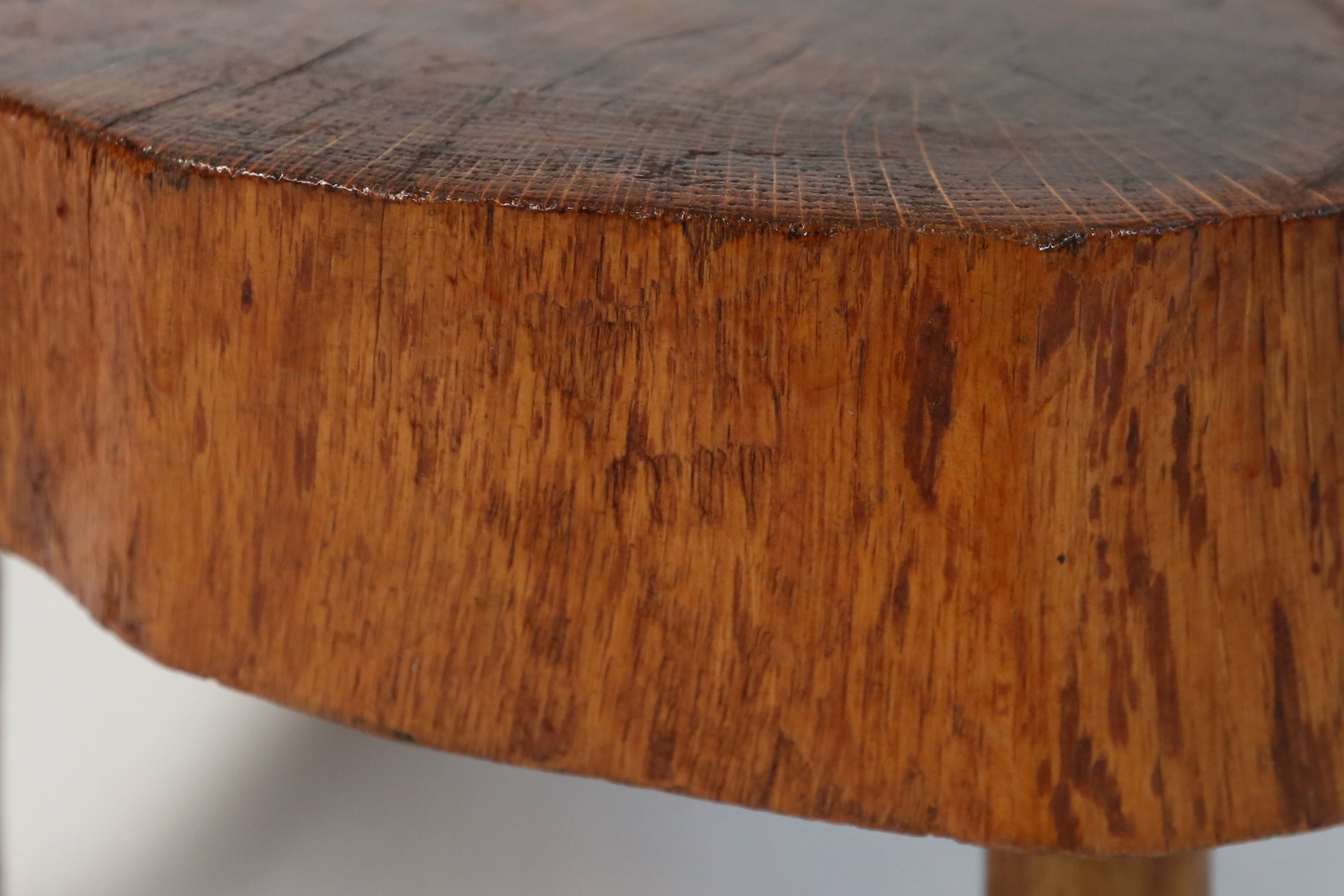 Rustic low Wooden tripod tree trunk Side Table, Belgium ca. 1900thumbnail