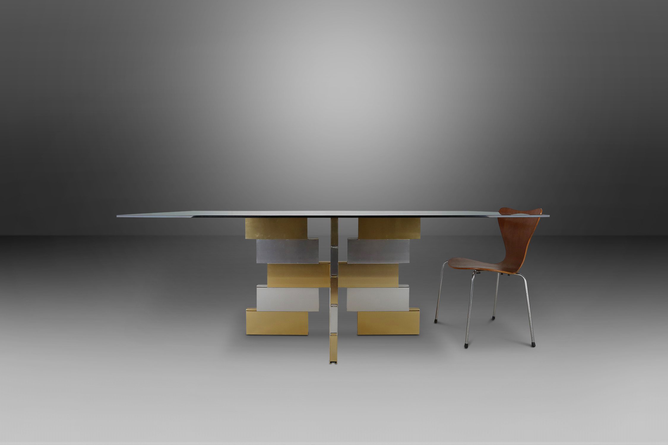 Postmodern dining table in the manner of Paul Evans, 1970sthumbnail