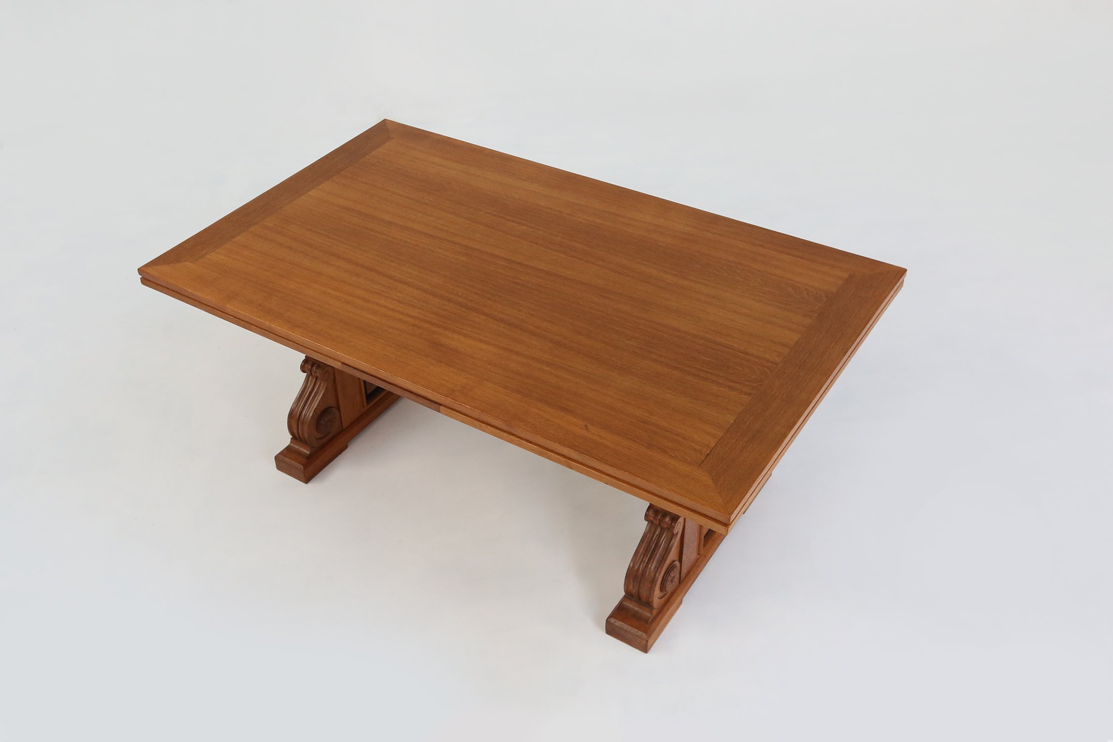Extendable Art Deco Dining Table in full oak, 1940sthumbnail
