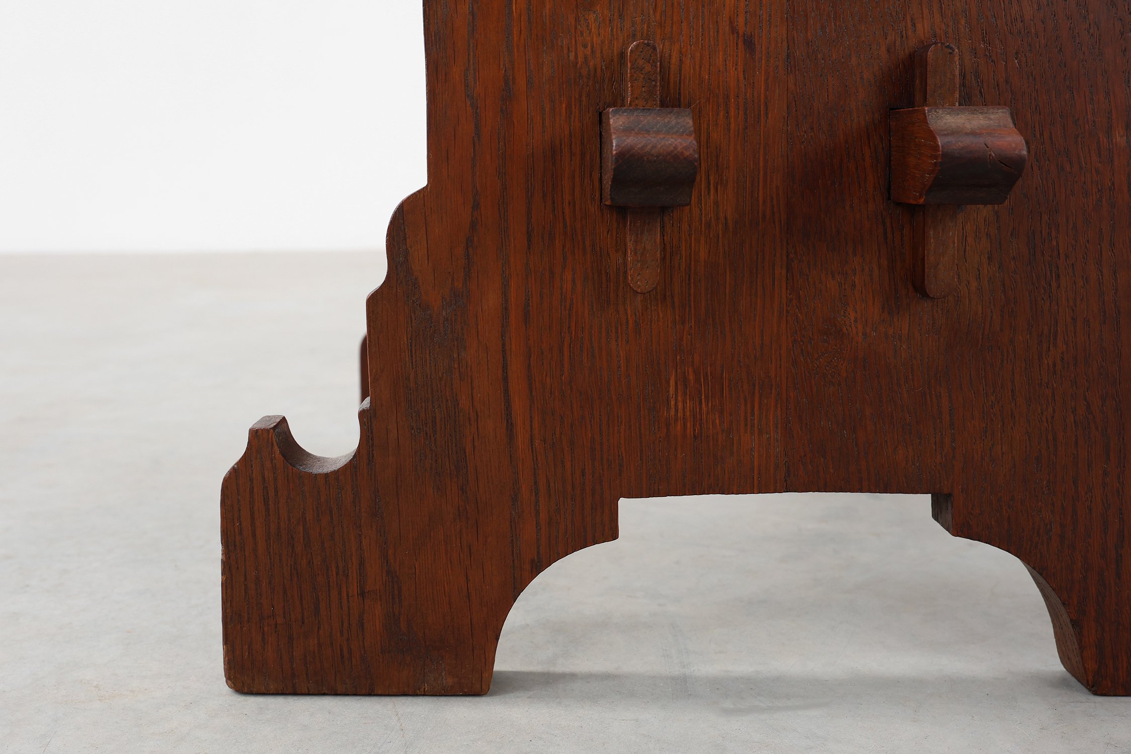 Belgian Arts & Crafts Oak Stool,  1890thumbnail
