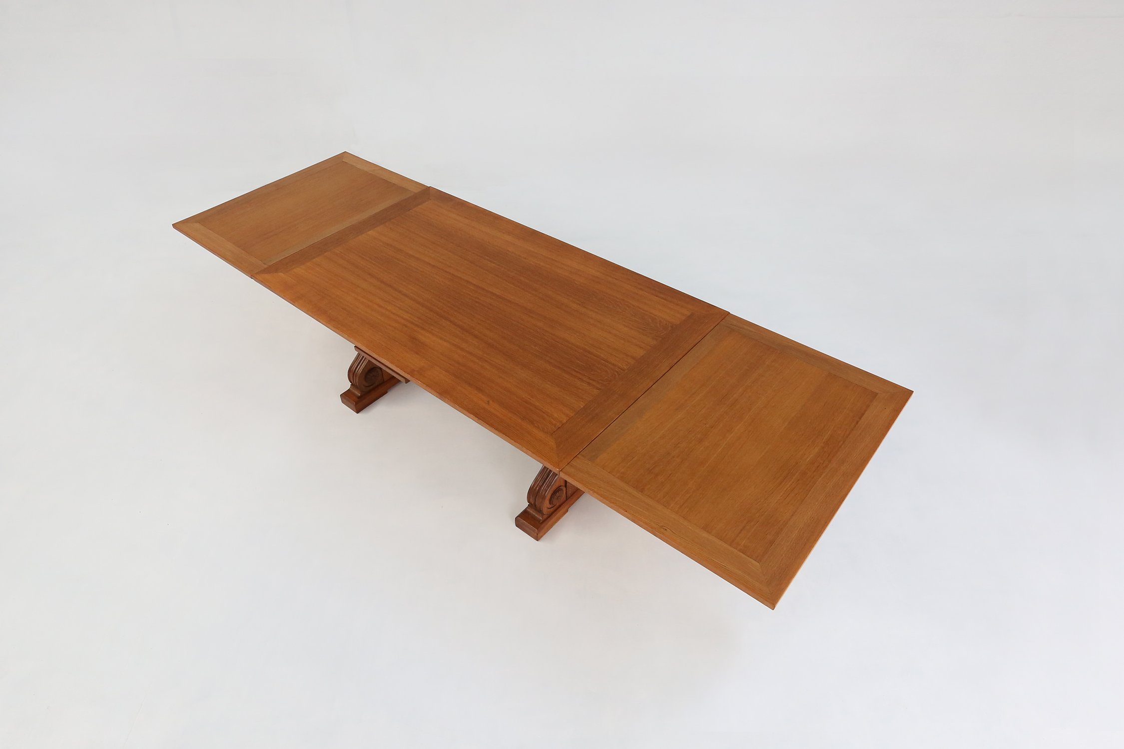 Extendable Art Deco Dining Table in full oak, 1940sthumbnail