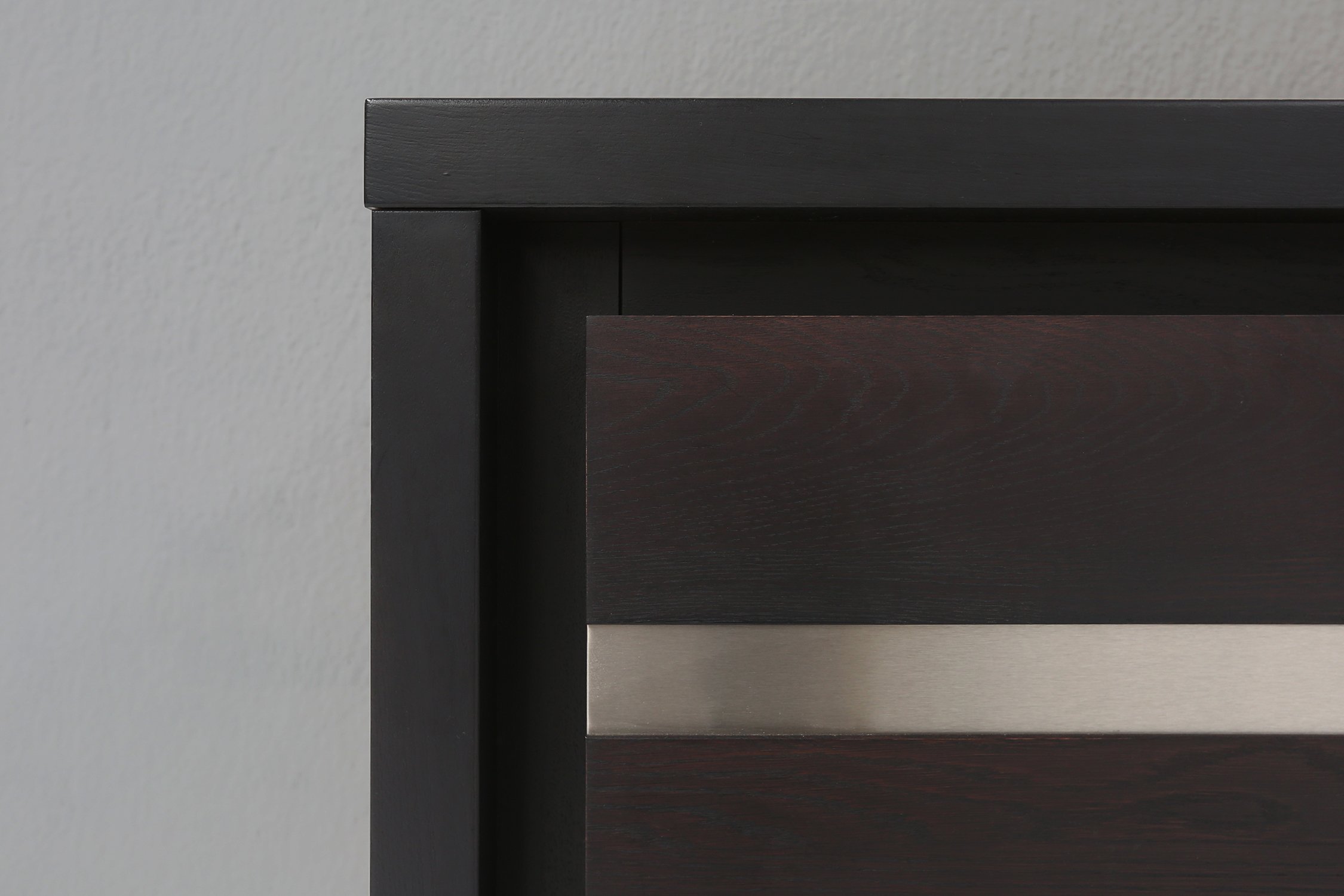 Brutalist Mid-century Belgian Black Oak Sideboard, Belgium 1970sthumbnail