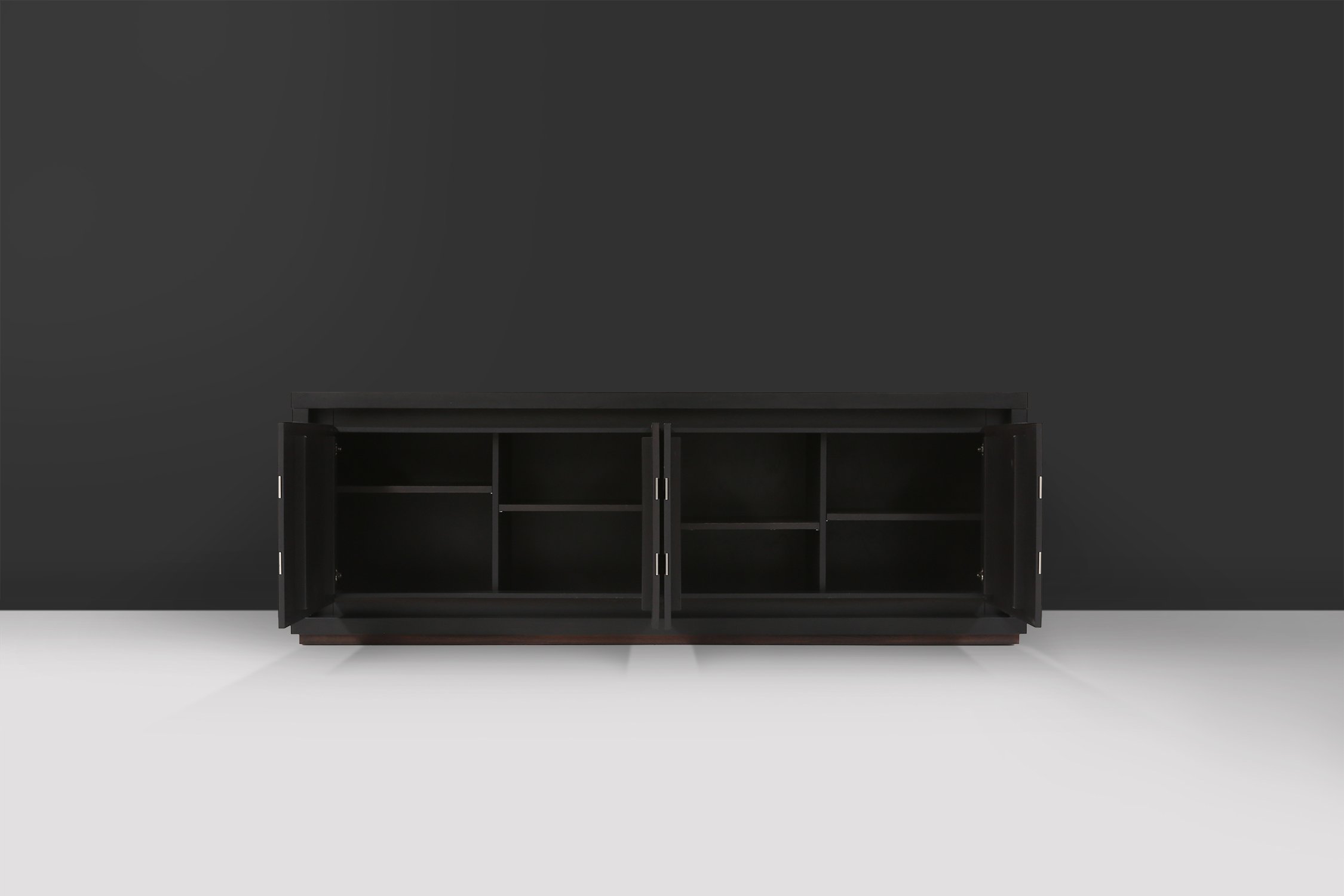 Brutalist Mid-century Belgian Black Oak Sideboard, Belgium 1970sthumbnail