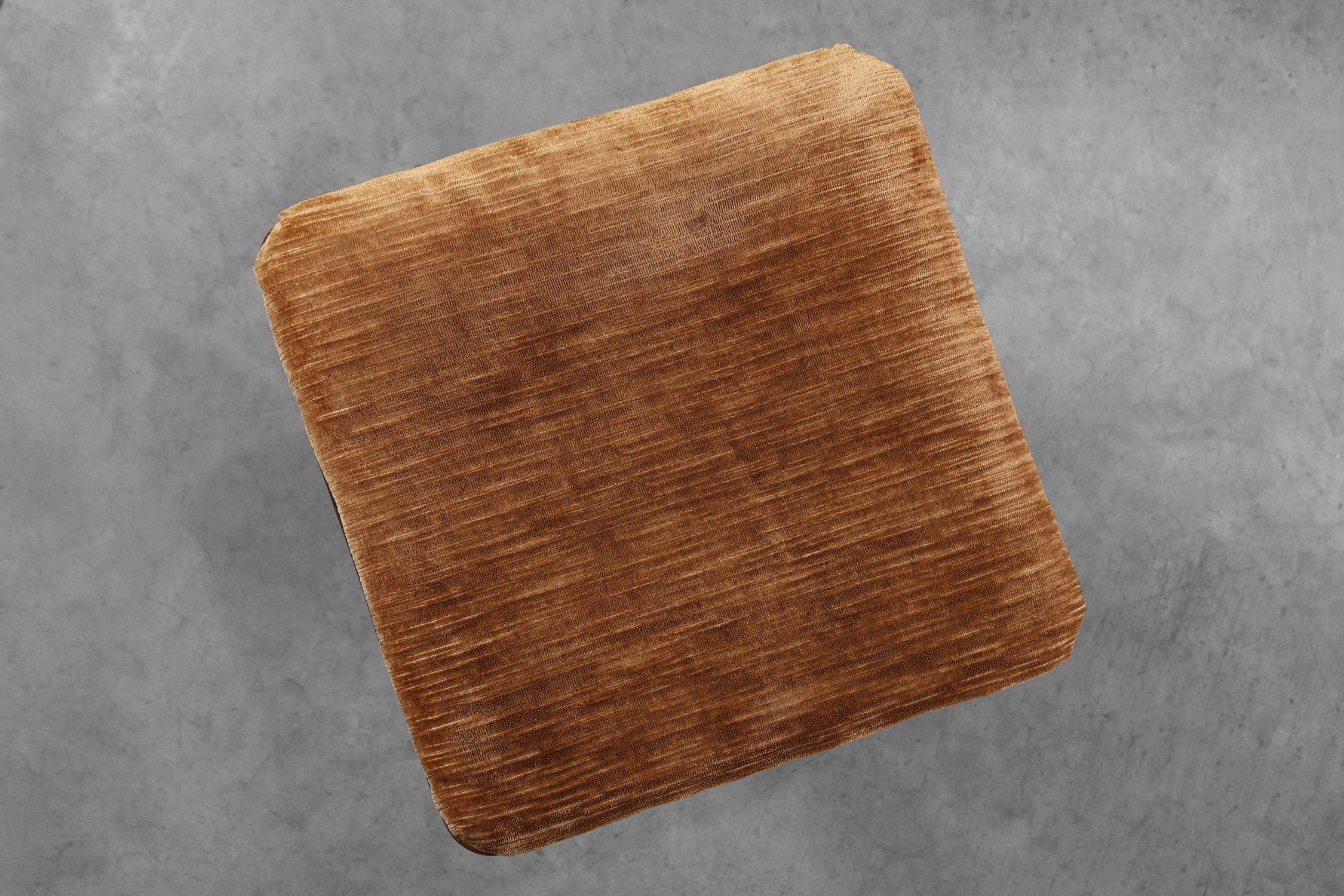 Art Deco Walnut Stool with Fabric, Italy, 1920sthumbnail