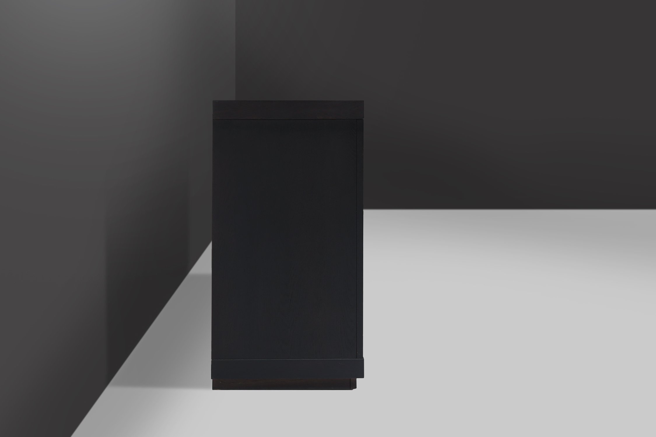 Brutalist Mid-century Belgian Black Oak Sideboard, Belgium 1970sthumbnail